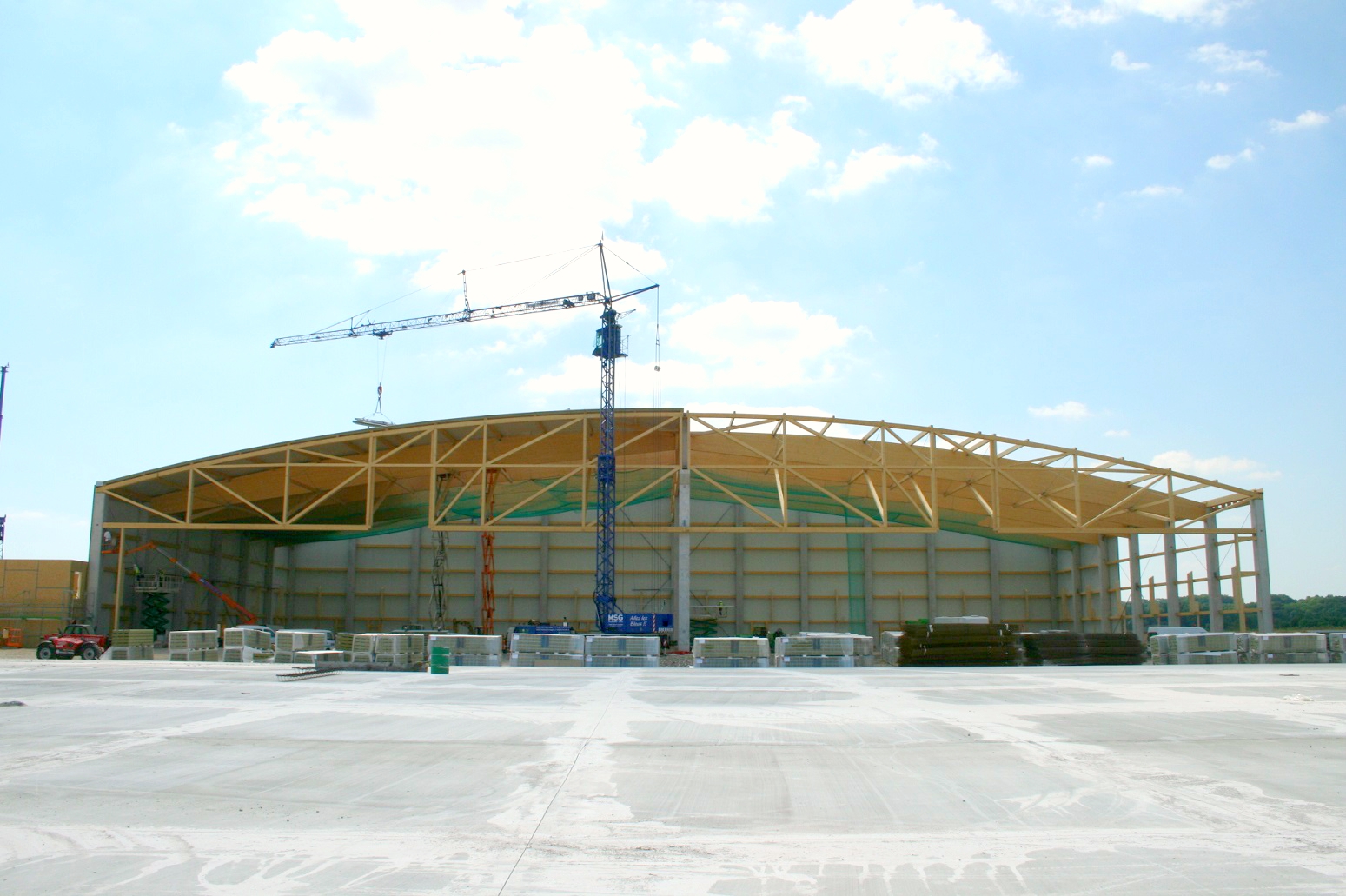 Hangar à avions en structure bois