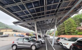 Ombrières Parking Espace Nautique 68 KAYSERSBERG, dans le Haut-Rhin